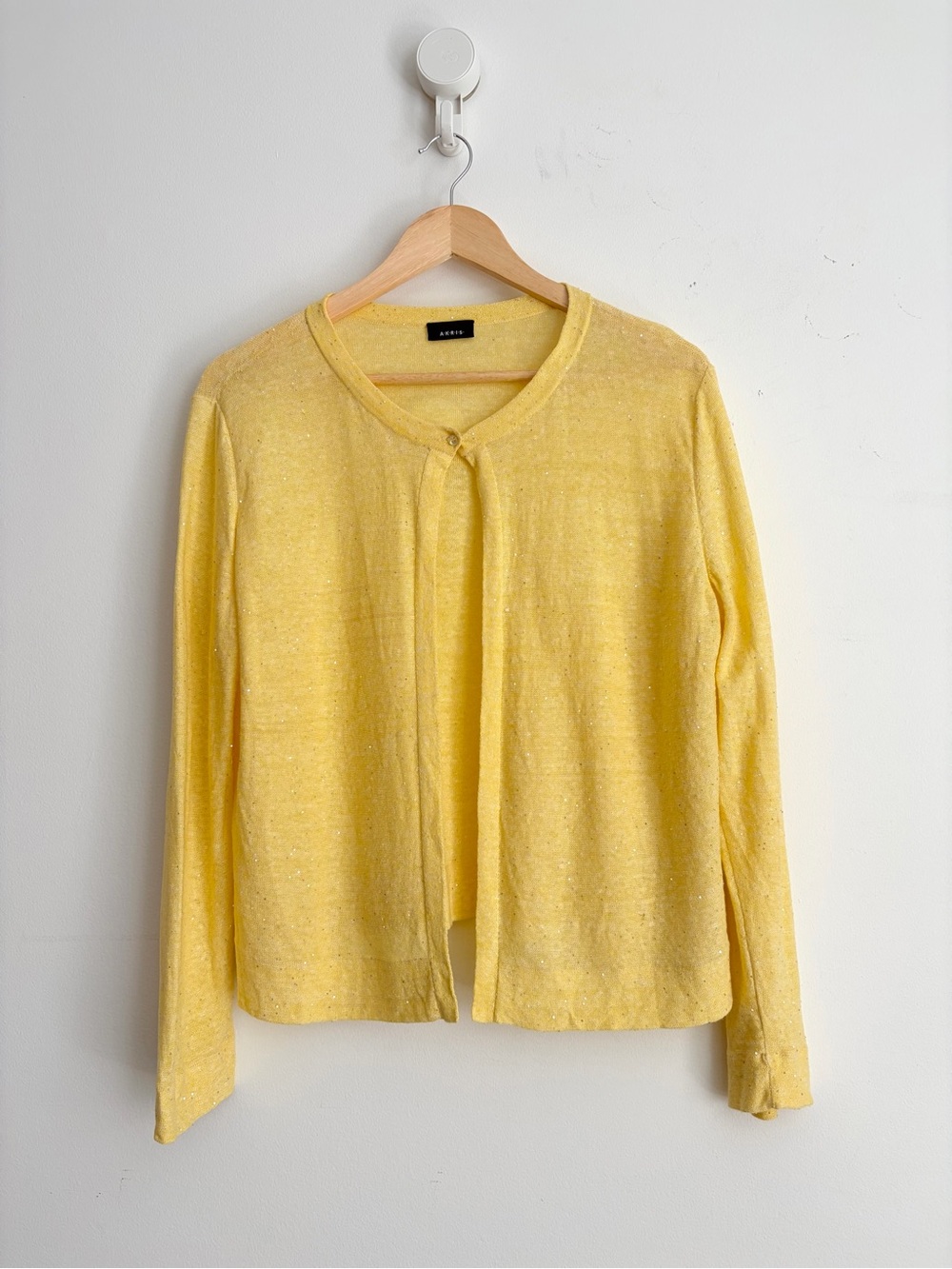 Akris Linen Cotton Micro Sequin Twin Set Butter Yellow 12